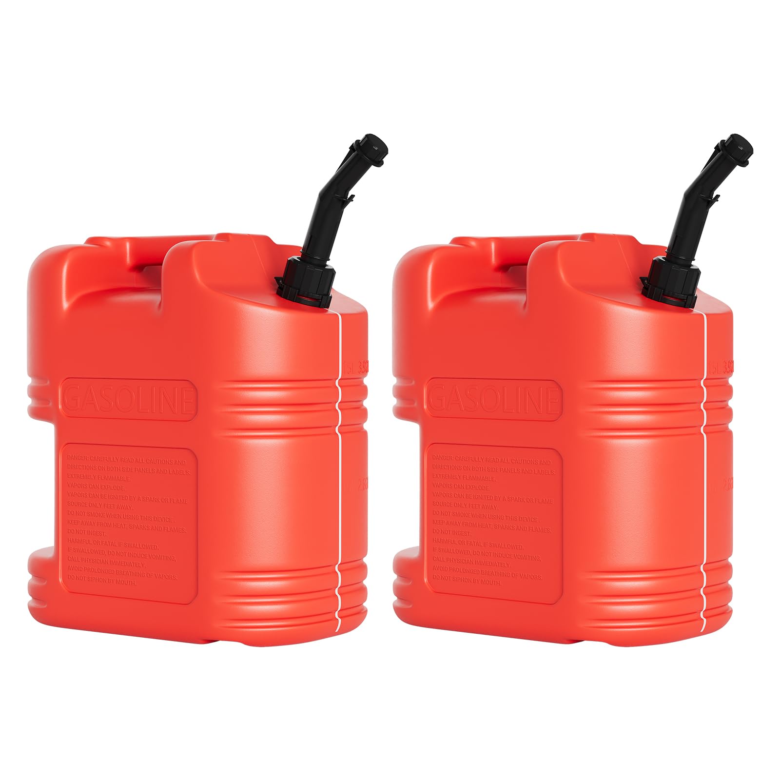 Garvee 2 Pack Portable Boat Fuel Tanks, 5 Gallon Marine Fuel Tank with Fuel Line and i-Shaped Handle, for Outboard Engine Boats, Yachts, Fishing Boats, Deck Boats and Lawnmowe