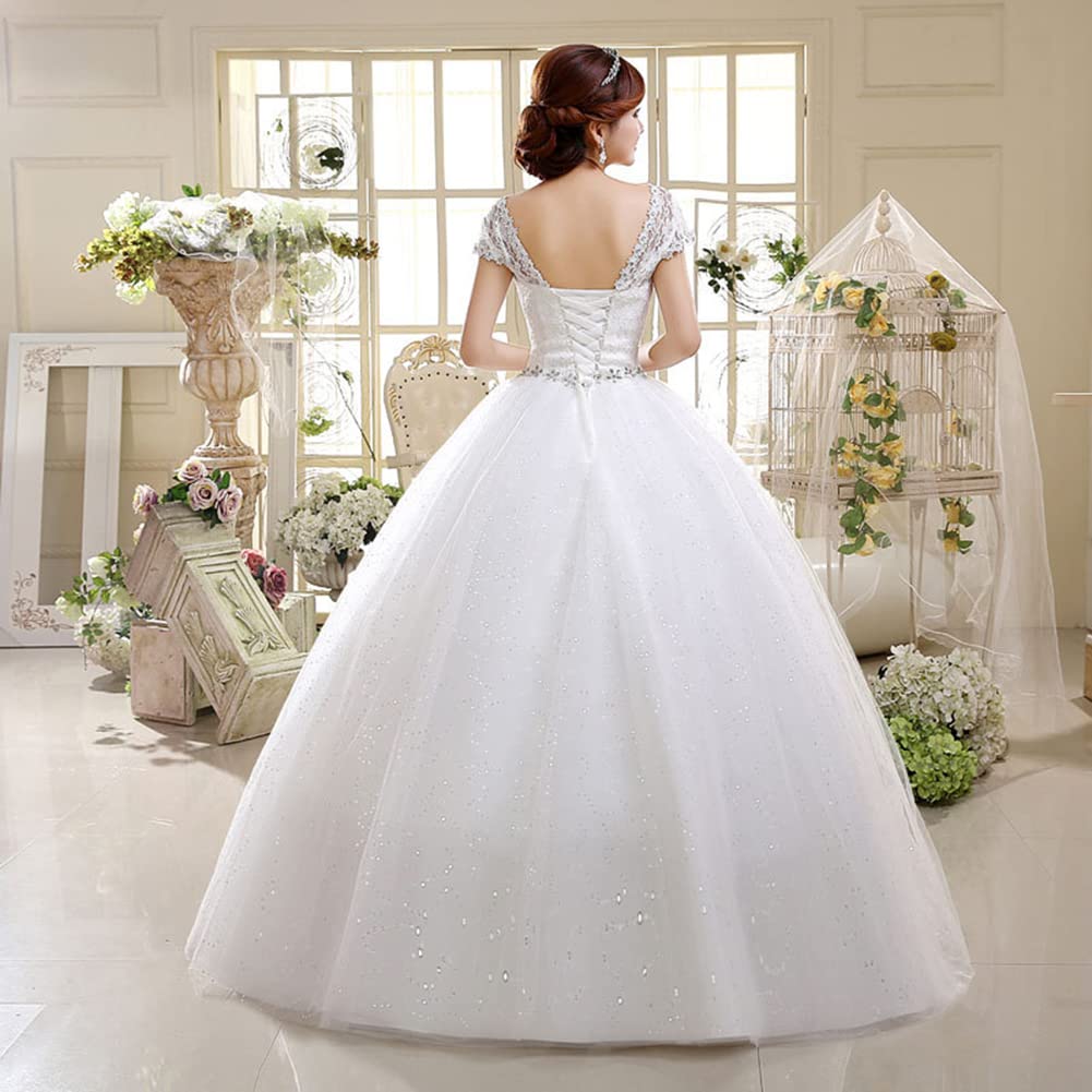 Vestidos de Novia Largo para Mujer Mangas Corte Vestidos Largos para Boda de Noche Vestidos de Fiesta