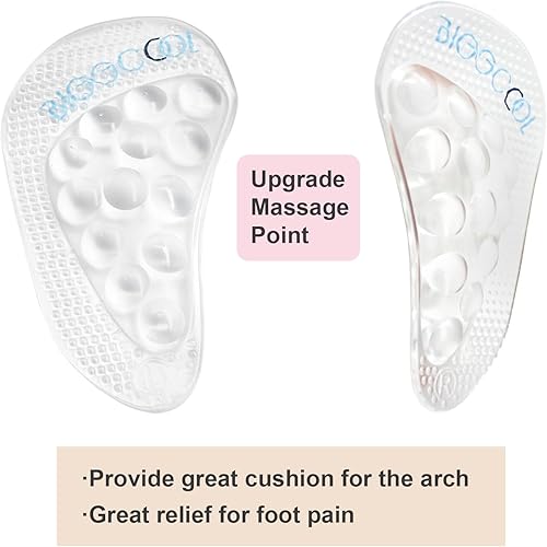 Miniatura 2 de Insertos de soporte de arco de gel, plantillas de soporte de arco para pies planos, almohadillas adhesivas para fascitis plantar, cojines de soporte