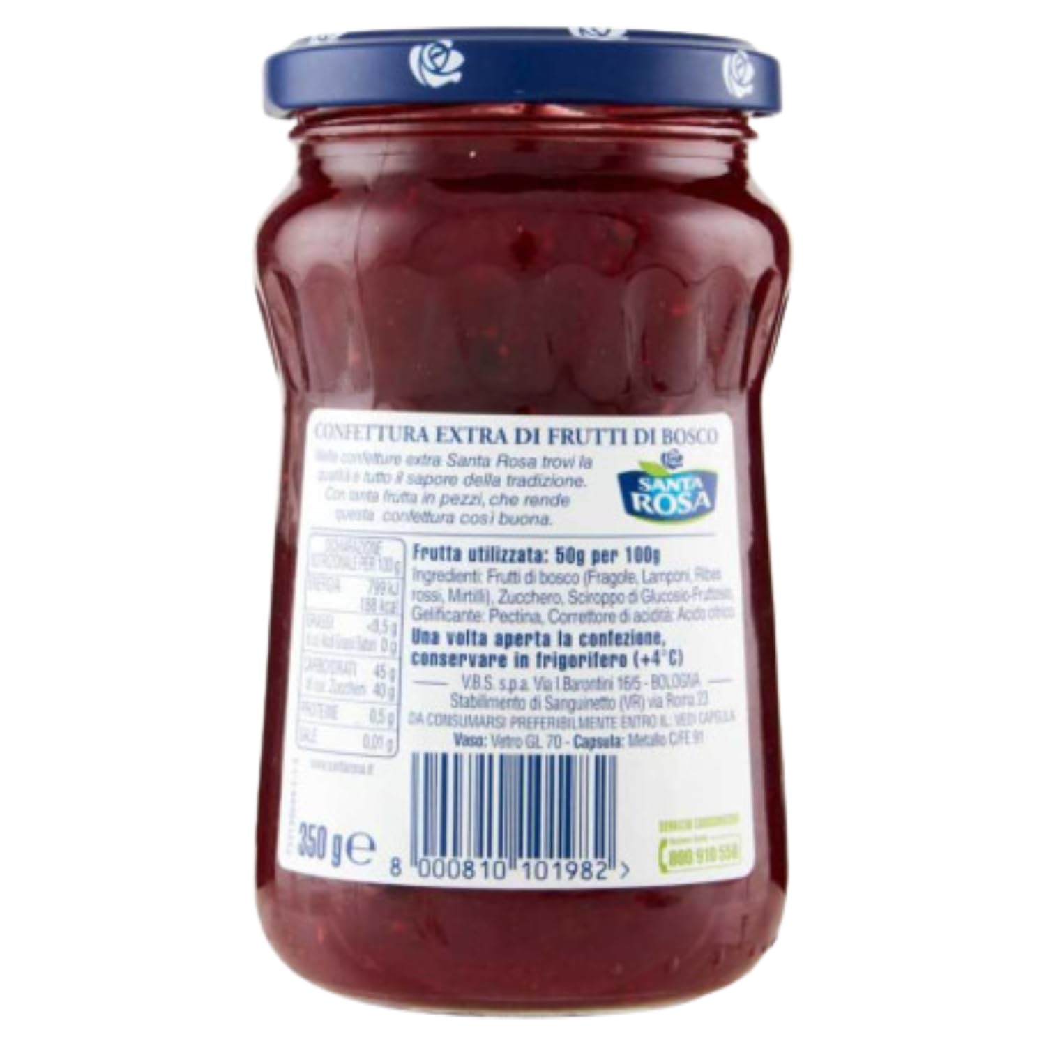 Confettura ai Frutti di Bosco 350 g – Marmellata con Frutta a Pezzettoni Ideale per Colazione e Dolci – Variazioni 4/8/12 Pezzi (12 PEZZI)