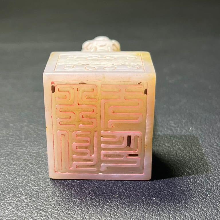 古玉彫刻 古獣鈕印章 6cm*3.5cm 彫紋 根付 中国美術
