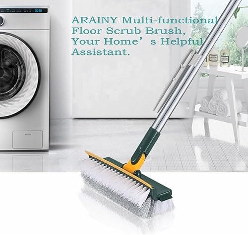 Miniatura 6 de Cepillo de piso 4 en 1 con cepillo de lechada de mango largo 2023, nuevo cepillo multifuncional de limpieza de cerdas rígidas con escobilla