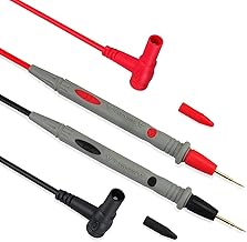 Danlite Multimeter Test meter Leads with Banana Plug | Clamp Tester voltmeter Test Probes Leads for Digital Multimeter | 1000V 20A Multimeter Test Leads with Alligator Clips and Plunger | Pack of 1