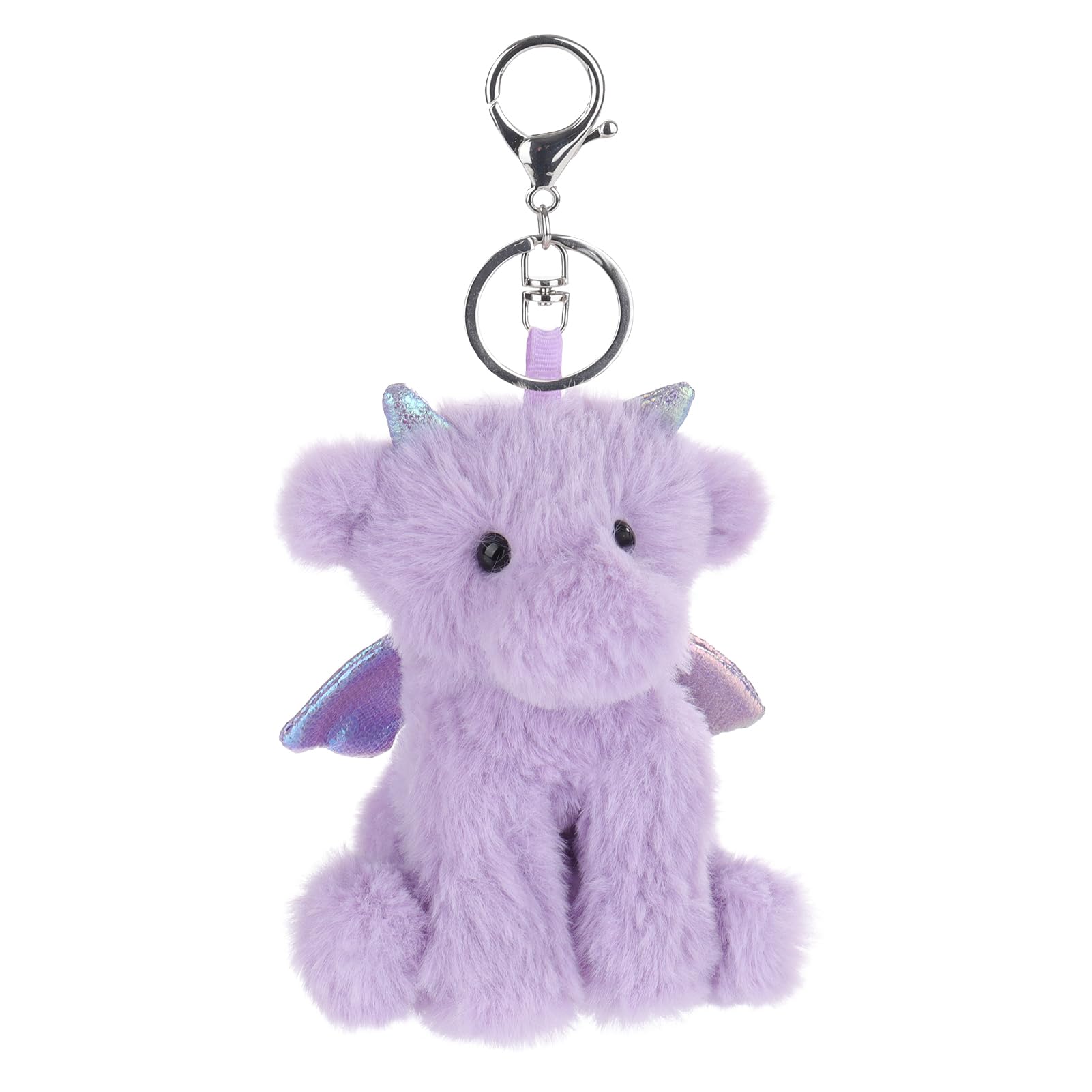 Apricot Lamb Cute Toys Plush Purple Dragon Dinosaur Stuffed Animal Soft Keychain for Child Bag, Purse, Backpack, Handbag (Purple Dragon，4.3 Inches)