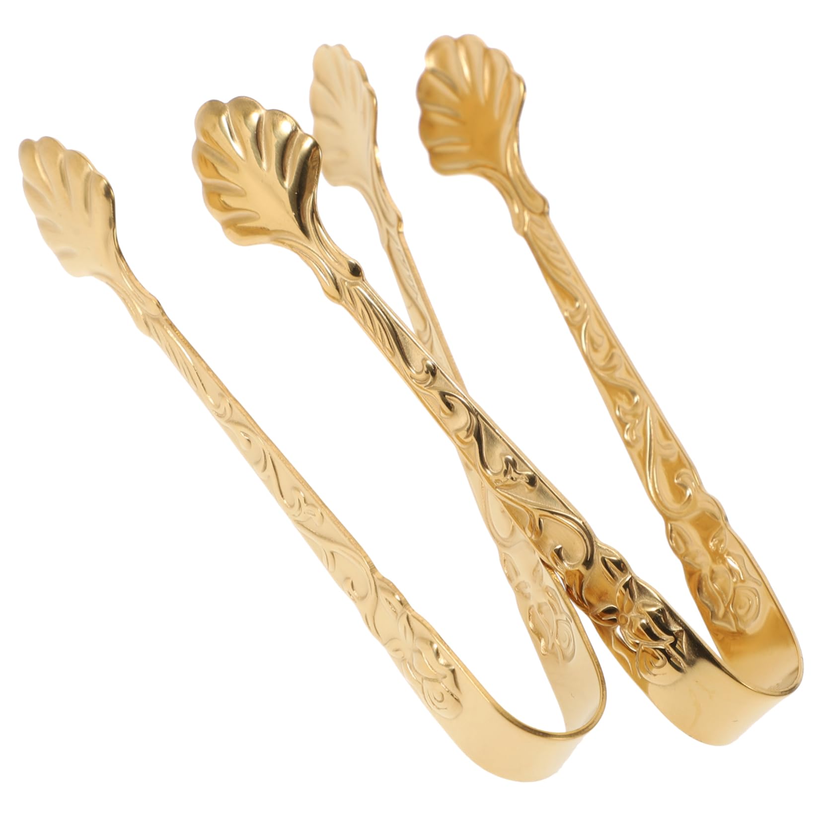 Cabilock 2Pcs Stainless Steel Food Tongs Multi Function Ice Cube Clamp for Home Use Ergonomic Design and Heat Resistant for Serving Sugar Cubes and More