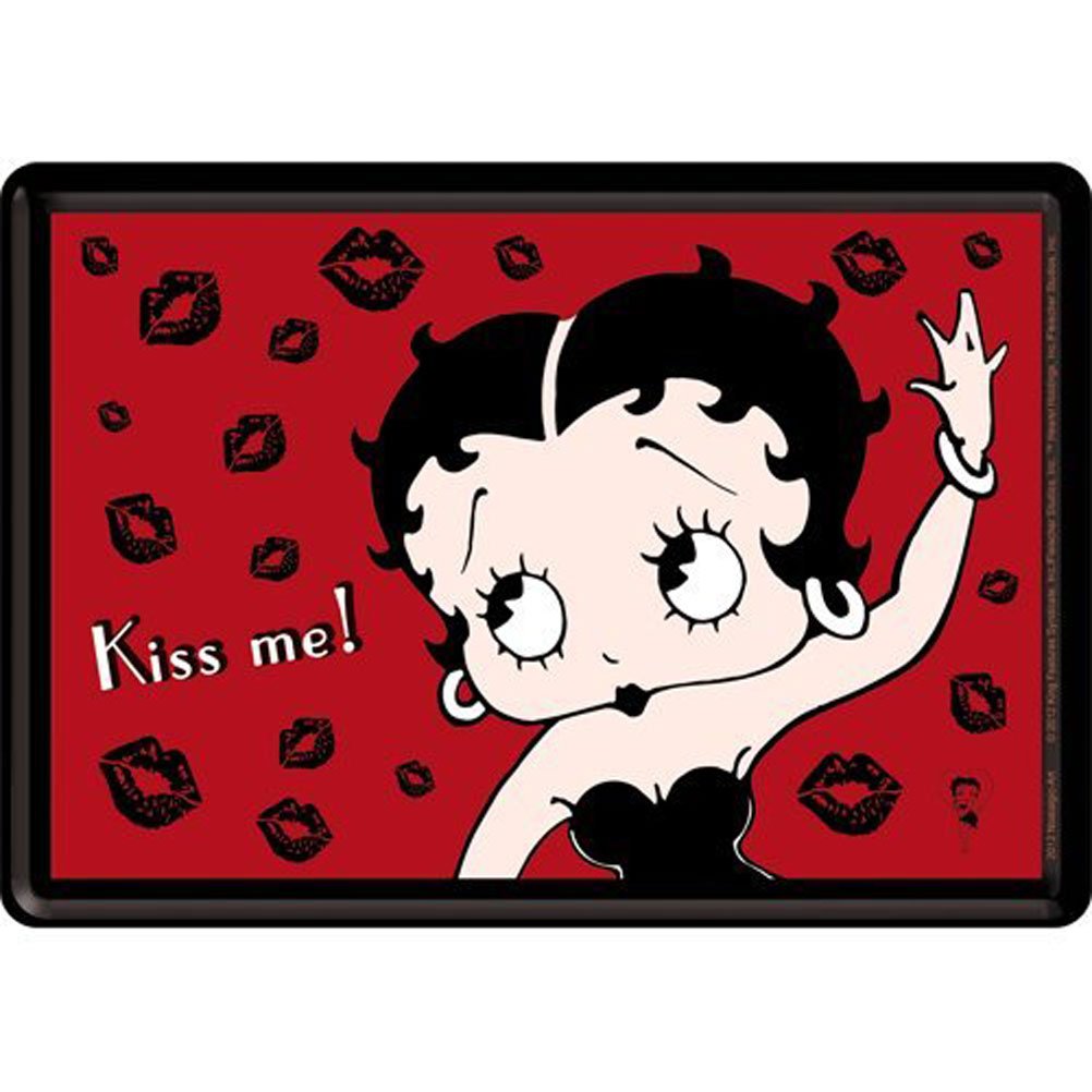 Nostalgic-Art Betty Boop Schlüsselanhänger - Kiss Me Design - Edelstahl Mit Epoxidharz 4,5x6cm
