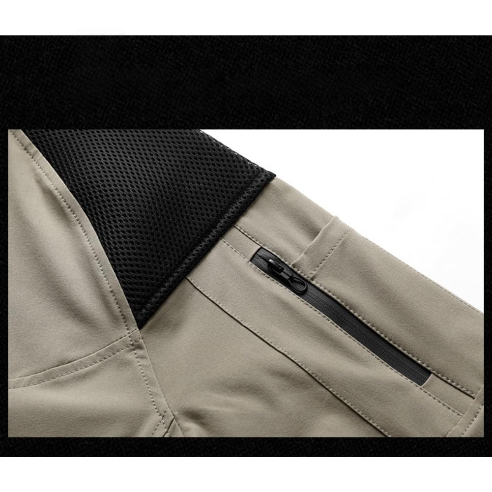 Men's Quarter-Zip Stand Collar Tactical Shirt, Breathable Long Sleeve Outdoor Hiking Top with Zipper Pockets