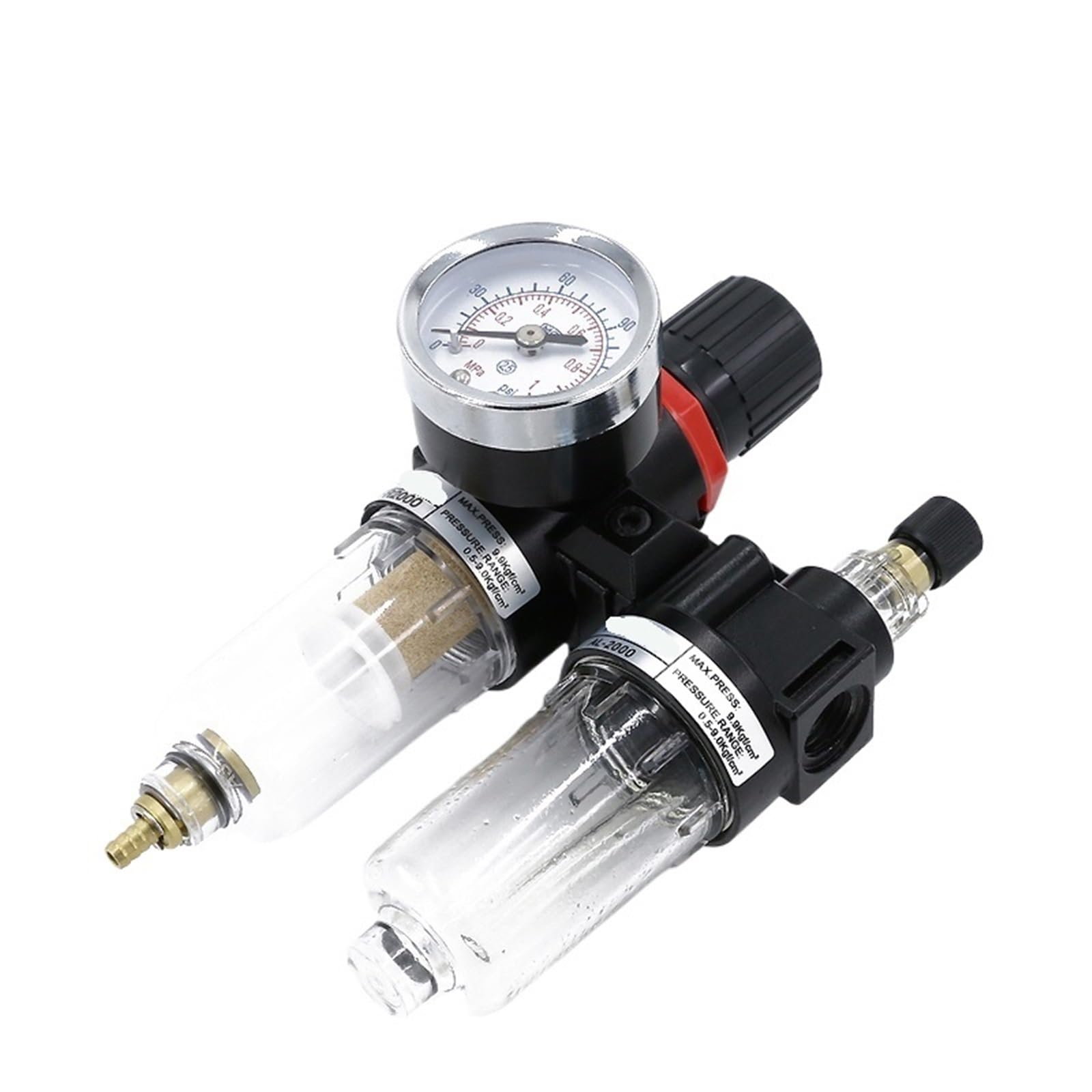 Séparateur d'eau pour filtre à air comprimé, Compresseur d'air, pompe à air, filtre, vanne de régulation de pression, séparateur, lot de 2, modèle AFC2000(G)