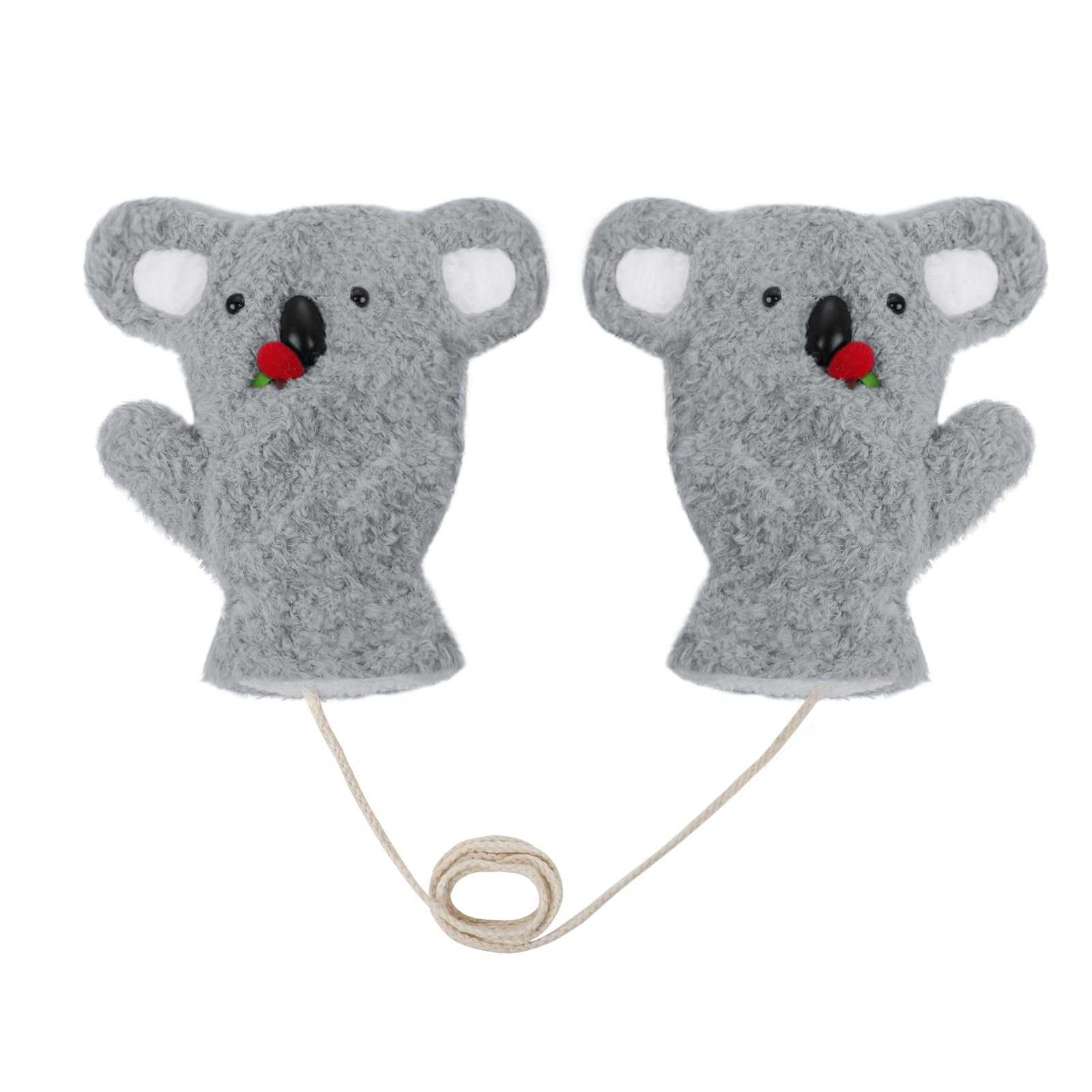 NICEYEA Winter Koala Bear Mouse Penguin Gloves, Funny Novelty Animal Gloves with Thermal Fleece Lined, Cute Animal Mittens for Women (Koala)