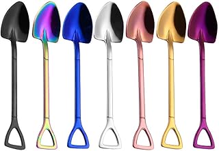 Rolin Roly 7 PCS Cucchiaini da caffè Arcobaleno Acciaio Inox Cucchiaini da Dessert Gelato Tèdolce Pala Design Dessert Spoon Rainbow (A Tipo/7 Pezzi)