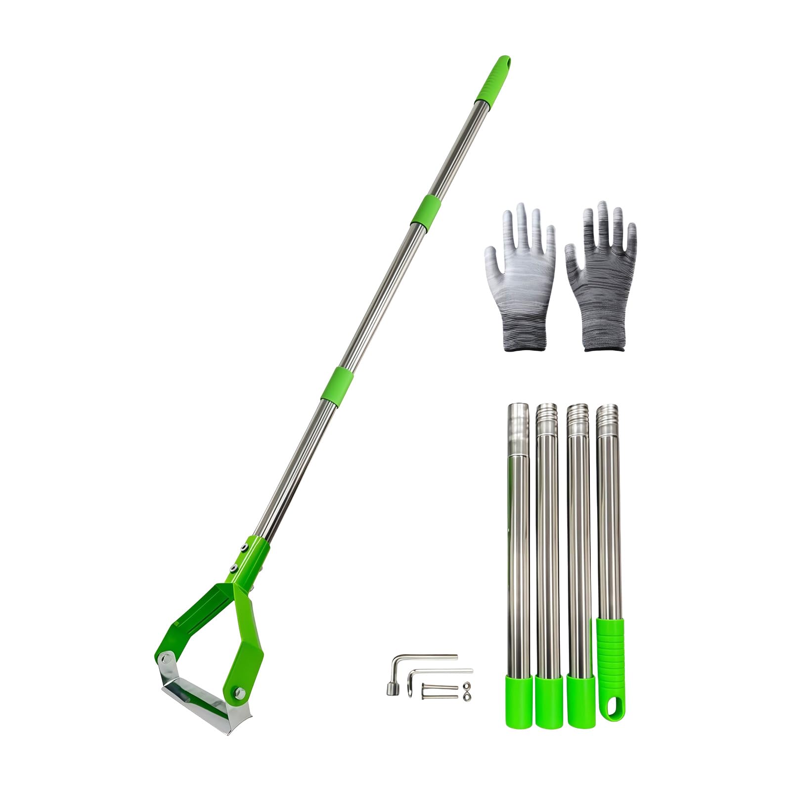Xjdzineq Green Lightweight Stainless Steel Hoe With Comfortable Grip Hand Weeding Implement For Extended Use In Gardens And Farms Professional Weeder