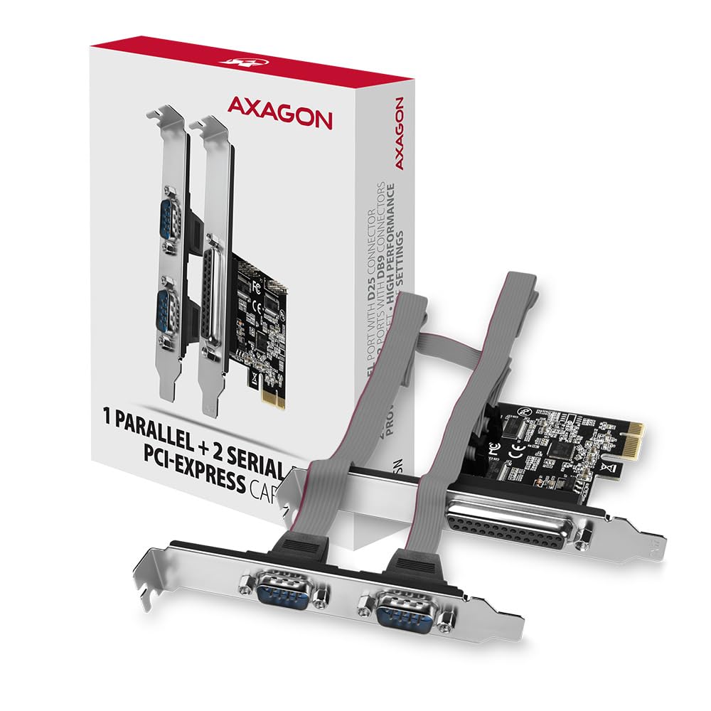 compatible PCEA-PSN PCIe-Adapter mit 1x Parallel- + 2x Seriell-Ports - ASIX AX99100 Chipsatz