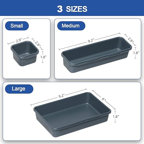 Miniatura 6 de Haobin 32 Pack Interlocking Desk Drawer OrganizersTool Box Organizer and StorageHardware Organizer for Tool DrawerDesk Drawer Tray Organizer for