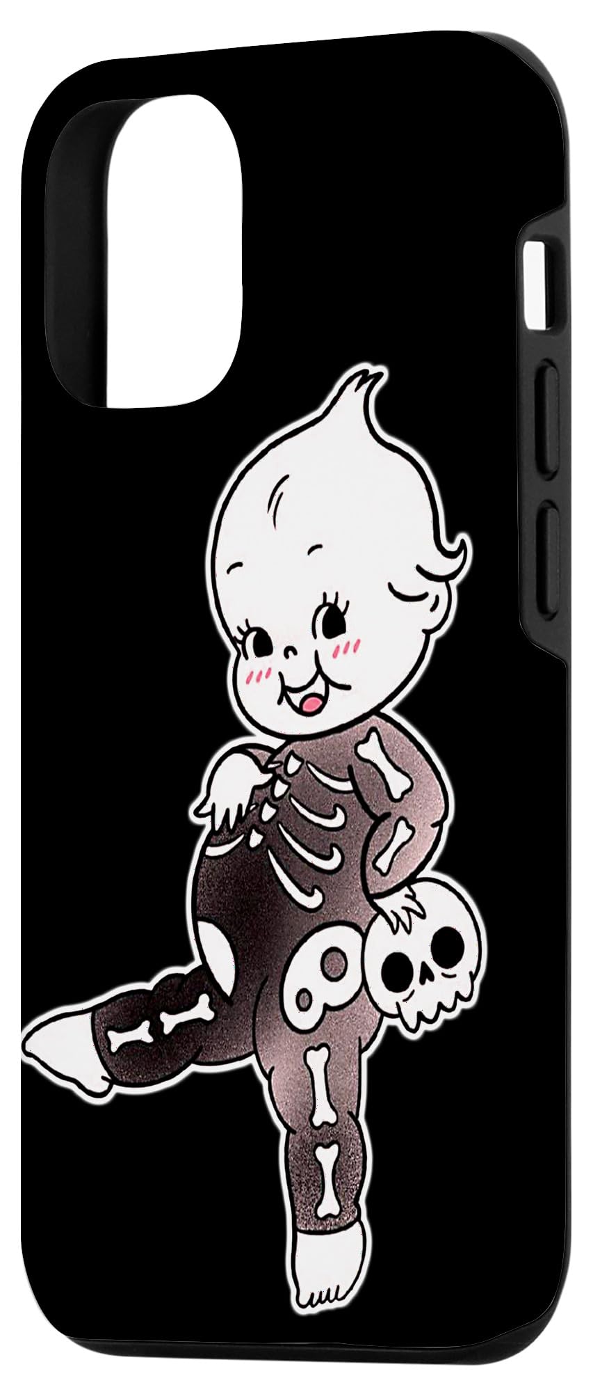 Kewpie Baby Skeleton Skull Halloween Spooky Case for iPhone 15 - Image 2