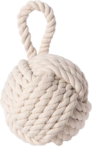 Tope decorativo de puerta de algodón, diseño de nudo náutico, tope de puerta con peso para decoración del hogar, peso de puerta y más, redondo,