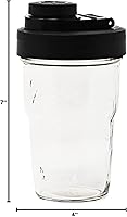 Vista 10 de Brewing America Tarro anidable con tapa para beber como taza de viaje, 1 pinta (16 onzas) con tapa negra en botella de boca ancha, tarro Mason
