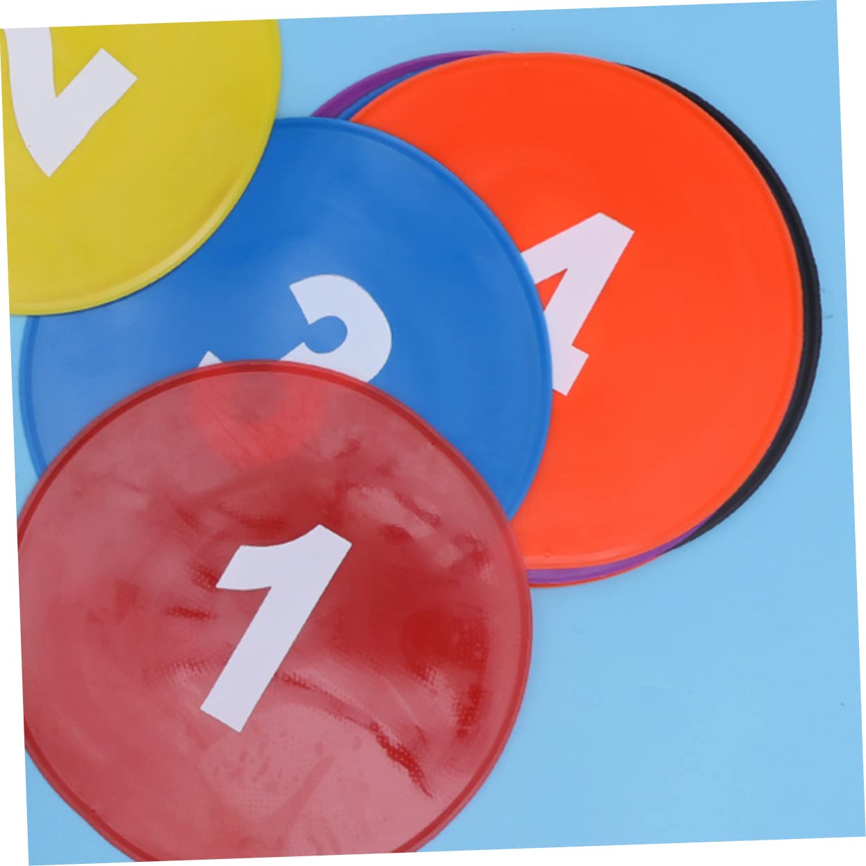 Healeved Marqueurs Plats Numérotés 11 Pièces Polyvinyle 23 Cm Différentes Couleurs Disques d'Entraînement pour -Ball Hockey