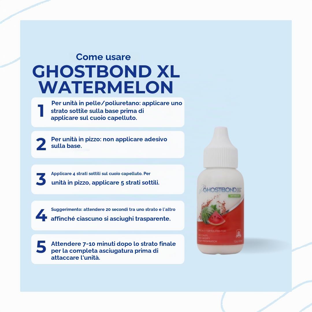 Professional Hair Labs Ghostbond XL Anguria - Bond completo per poliestere e pizzo | Colla per parrucche, adesivo per capelli formulato appositamente per umidità elevata - 1,3 oz