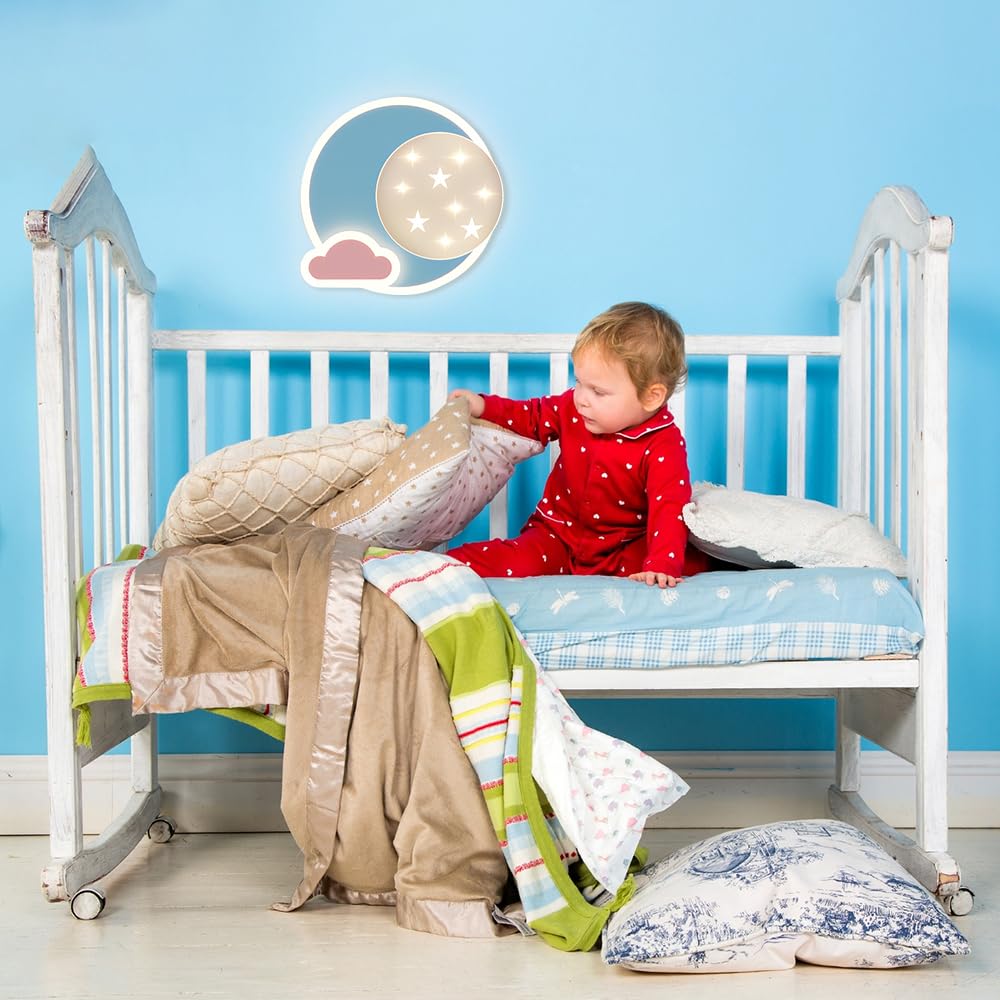 Lampe Murale LED Nuage Enfant - Dimmable Avec Télécommande - 3000K-6000K, Veilleuse, Minuterie - Pour Chambre Bébé, Fille Ou Garçon