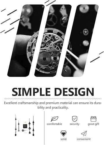 Miniatura 9 de Mecanismo de reloj de repuesto, mecanismo de movimiento de reloj de alto par sin tictac con 2 juegos de manecillas de reloj, kit de motor de reloj