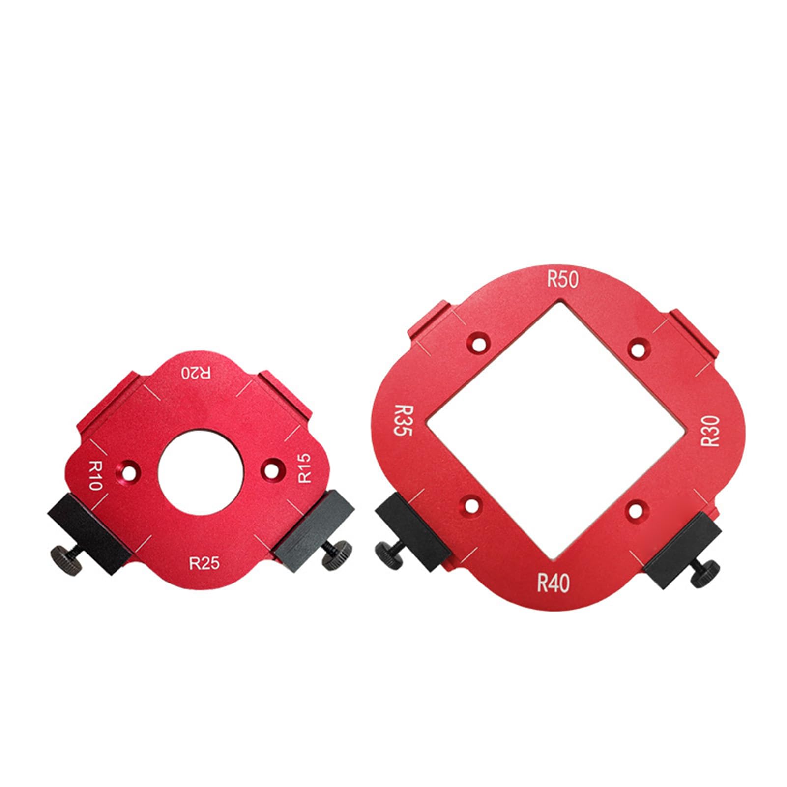 Modelli di Fresatura per Raggio, Set 2 Pezzi Modello di Fresa per Raggio Angolare in Lega di Alluminio, Modelli di Punta per Fresa 4 in 1, R30 R35 R40 R50 R10 R15 R20 R25