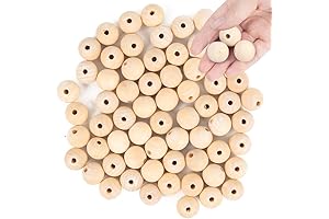 BigOtters 65 Pieces 25 Millimeter Wood Beads