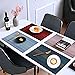WANGCHAO Placemats Set of 8 Placemats Dining Room Table Mats Woven Vinyl Washable Durable Heat-Resistant Non-Skip Kitchen Strip PVC Placemats(Sky Blue)