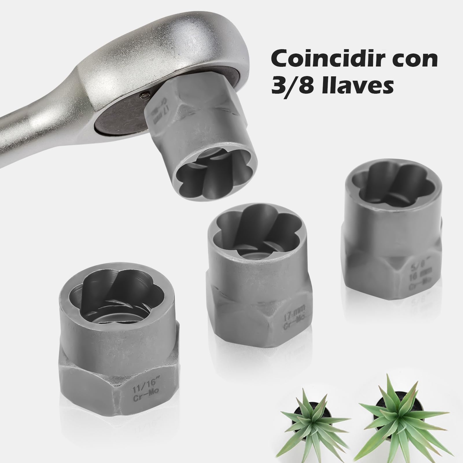 Juego de Extractores de Pernos, Herramienta de Extracción de Tuercas de Rueda de Bloqueo de 14 Piezas, Juego de Llaves de Vaso Extractor de Pernos Pelados, Juego de (Color de la