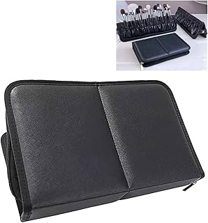 zhancydeal Bolsa organizadora de pincéis de maquiagem profissional, estojo de pincéis de maquiagem para maquiadores, estojo de pincéis de maquiagem de couro, bolsa de pincéis de maquiagem