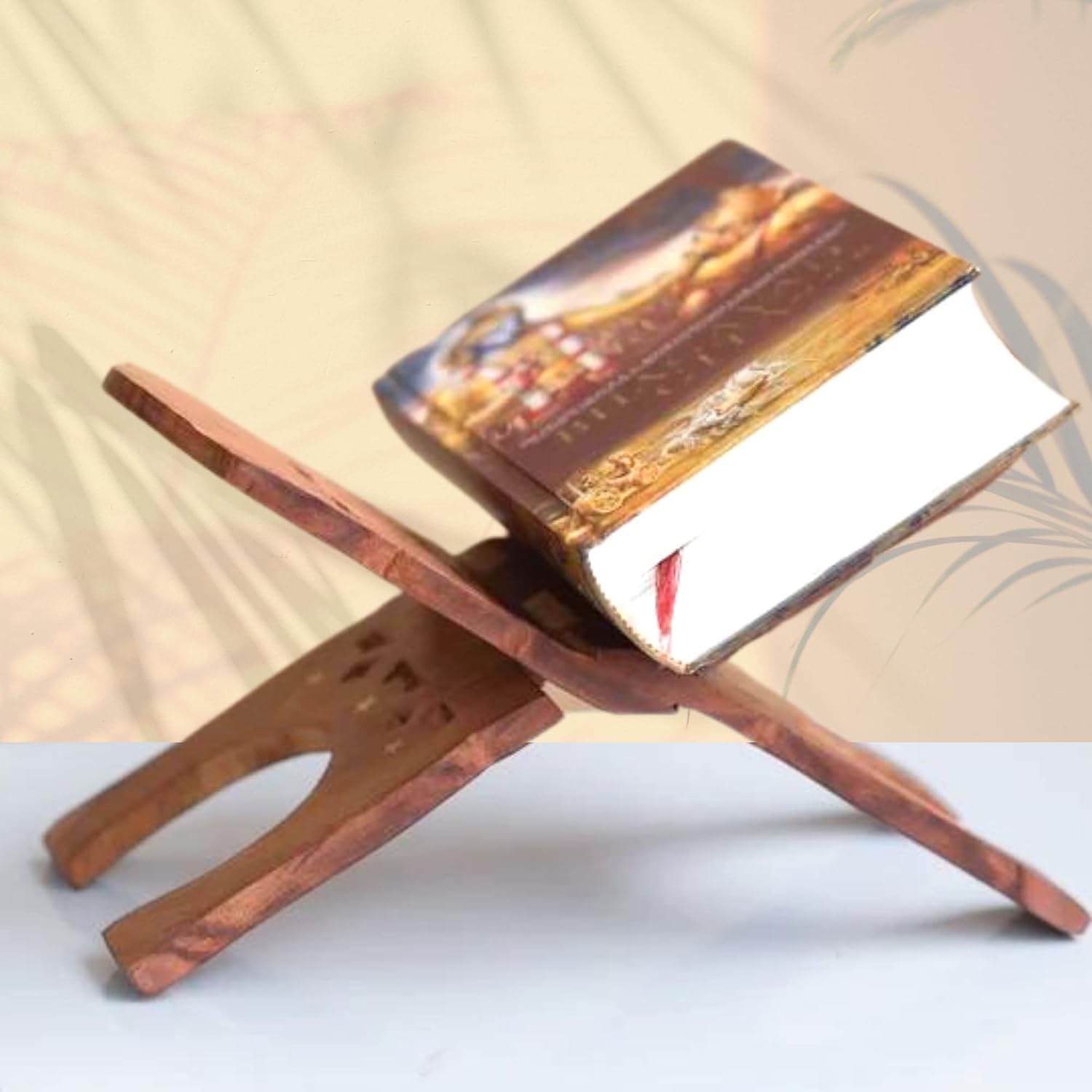 Santarms Wooden holy Book Stand Reading for Geeta gita ramayan Book