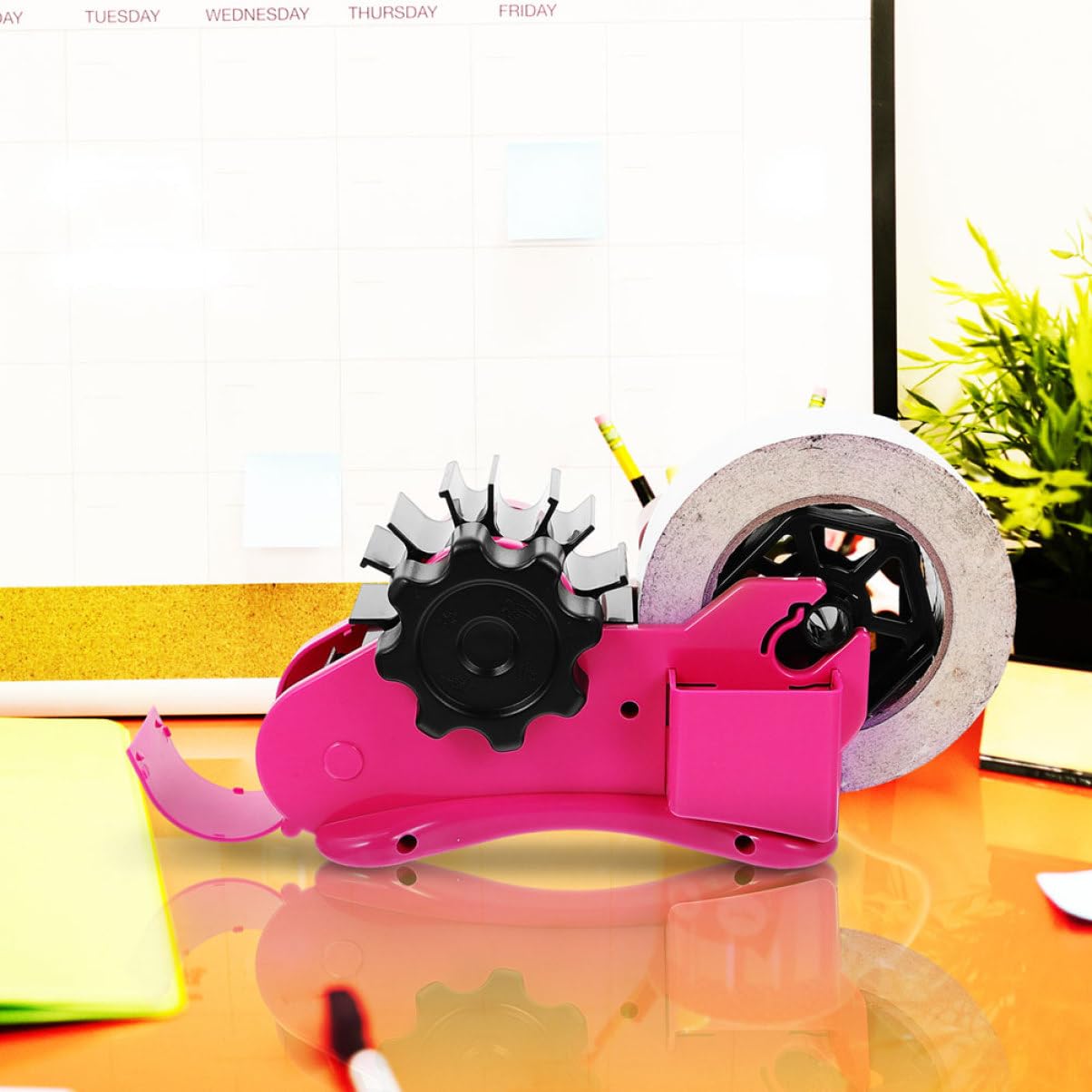 Lurrose 3 Stück Multi Funktions Tape Cutter aus Halter für Klebeband Semi Automatischer Abroller für Tape Robuste und Kompakte Bauweise für Bürobedarf