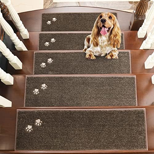 BEQHAUSE StairTreadsforWoodenStepsNonSlip Machine Washable Carpet