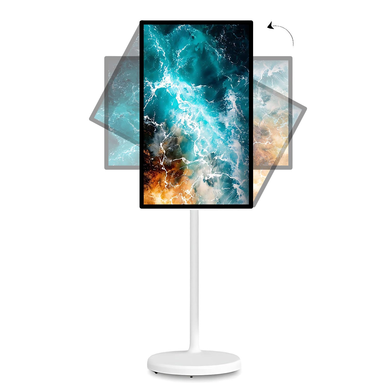 TV Portatile Intelligente 21.5/24/27/32 Pollici, con Batteria ad Alta capacità, Telecamera HD e Bluetooth, Operativo Android, 4GB+64GB/8GB+128GB, Schermo Touch 24"-8G+128G