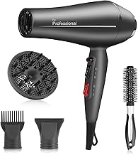 Faszin Asciugacapelli Professionali Ionico, Phon Capelli Ioni con Diffusore, Fono Capelli Professionale, Asciugatura Rapida e Delicata, Famiglia Salone Parrucchieri Hair dryer