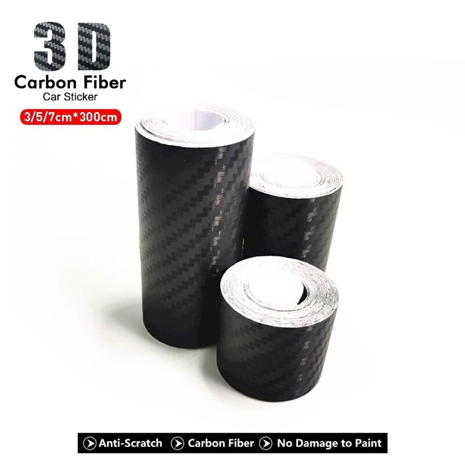 Protector de Parachoques Trasero Adhesivo de Fibra Carbono para Coche, Resistente al Agua, para película Protectora carrocería Completa para Nano(7cm X 3m)