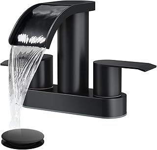 Matte Black Waterfall Two Handle Faucet