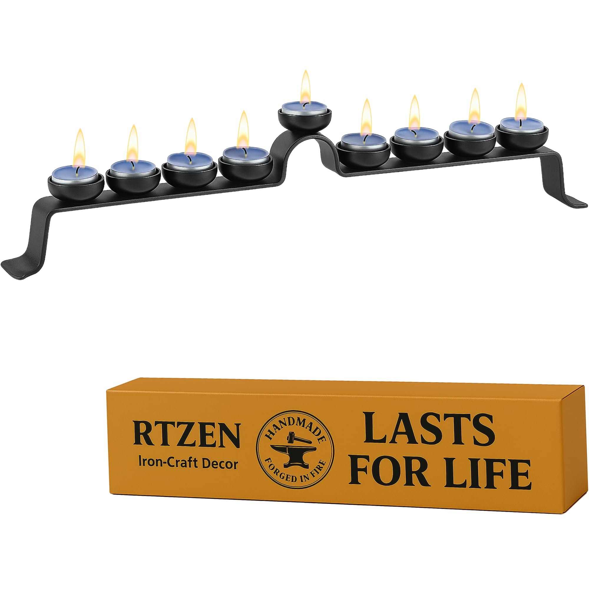 Amazon.com: RTZEN Hanukkah Menorah 9 Branch - Large Wrought Iron