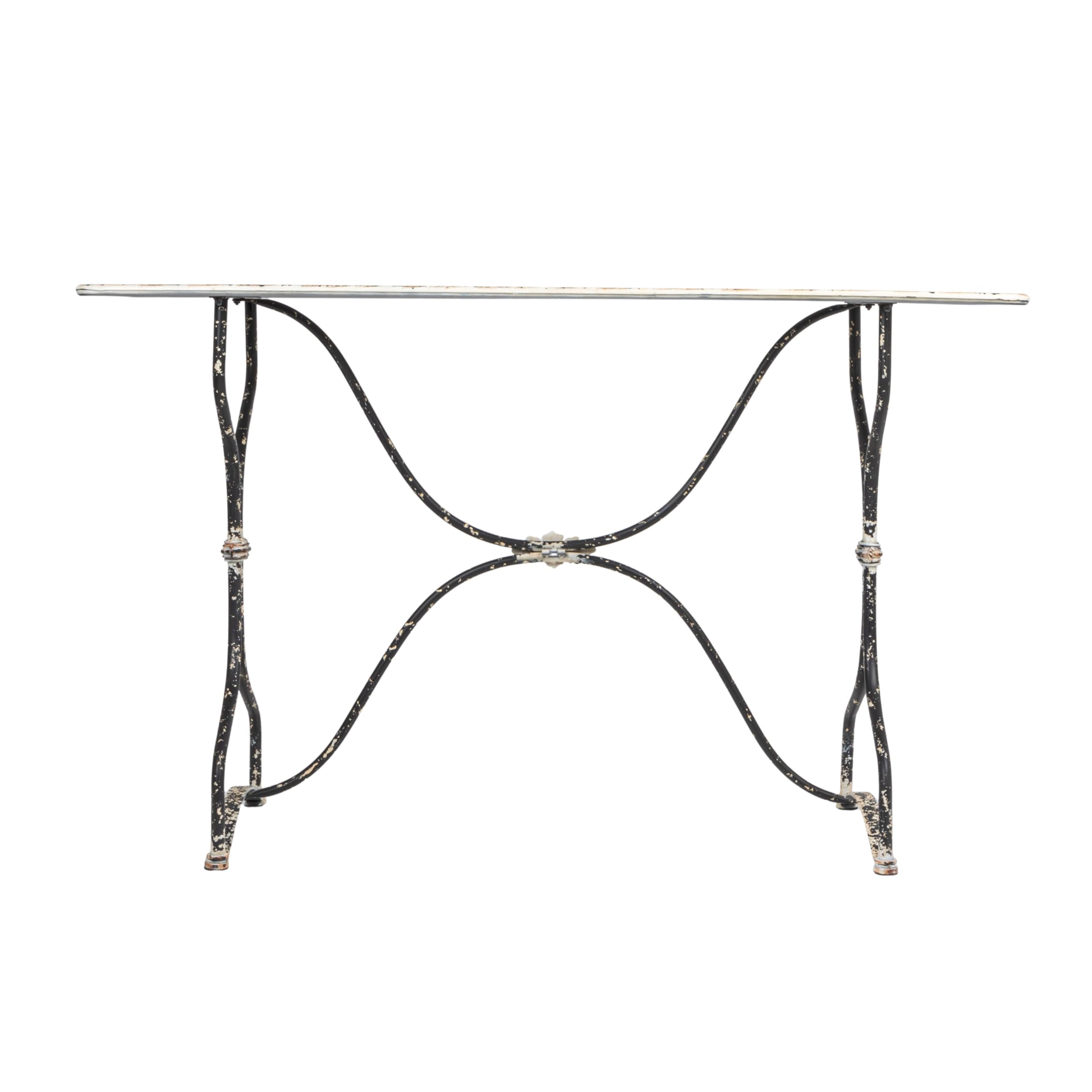 Creative Co-Op Distressed Black & White Metal Table