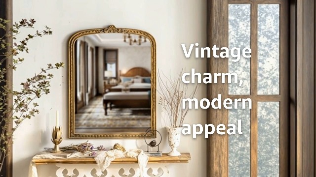 Amazon.com: ZIYOO Vintage Ornate Round Wall Mirror, French Baroque