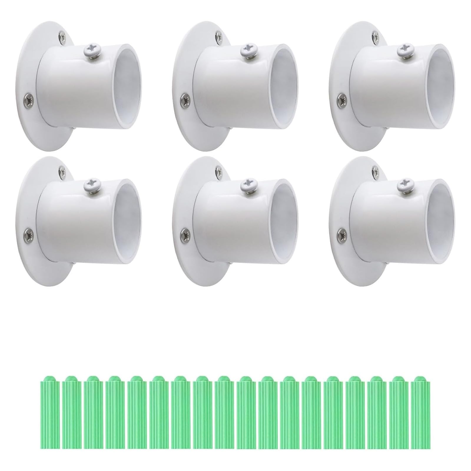 Duty Closet Rod Brackets for 1-1 / 4 Inch Wardrobe Shower Curtain Rods Multifunction Stainless Rod Holder Closet End Bracket
