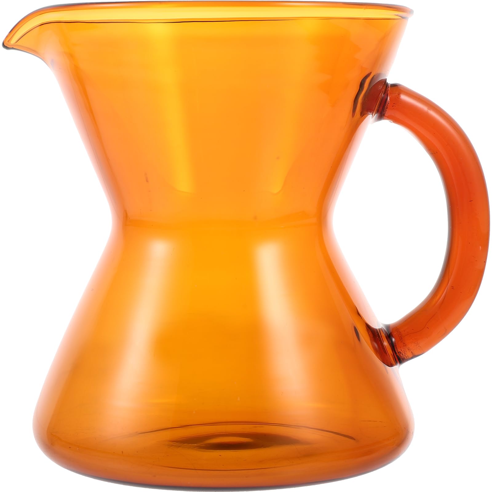 Yellow Glass Coffee Carafe 300Ml, Mini Coffee Server Kettle for Home, Manual Beaker for Brewing Tea and, Portable Pitcher for Storage and Pouring