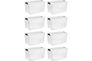 60 Quart Storage Bins with Lids: STERILITE 19889804 70 Quart/66 Liter Ultra Latch Boxes
