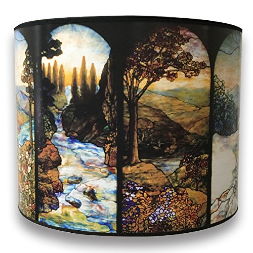 Image of Royal Designs, Inc. Trendy Decorative Handmade Drum Shade, Made in USA, 12in, HBC-8032-12-2, 4 Seasons - 2 Pk
