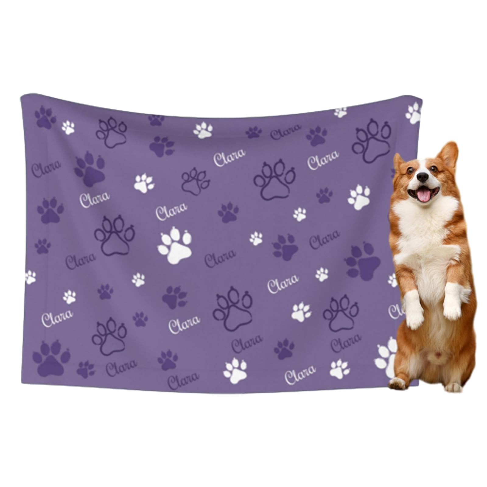 Naispanda Personalised Dog Blanket with Name - Custom Pet Blanket, Personalized Gifts for Puppy, Cat & More