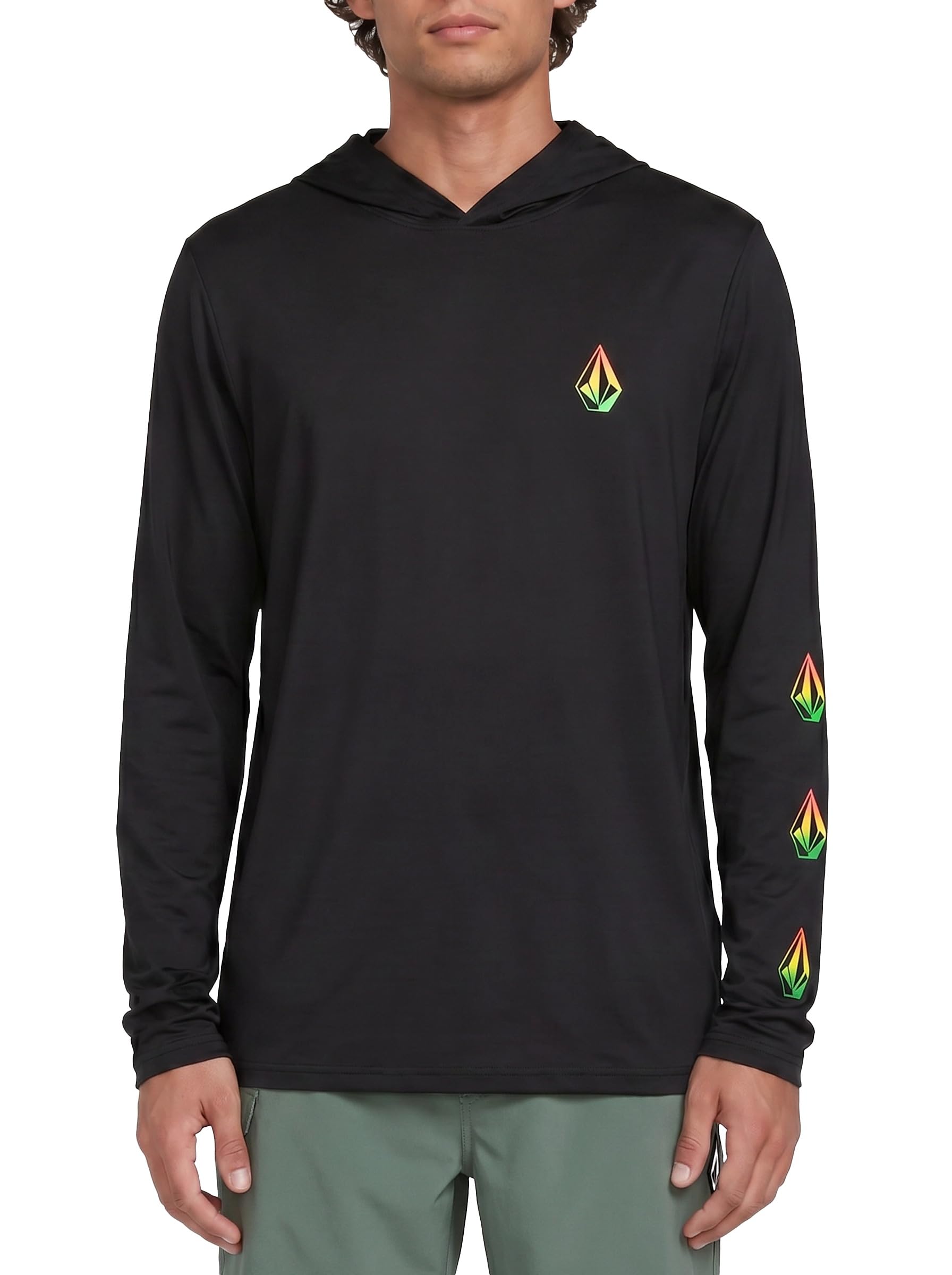 Volcom Men's Long Sleeve Rashguard – UPF 50+ Sun Protection, Quick-Dry Performance Swim Shirt