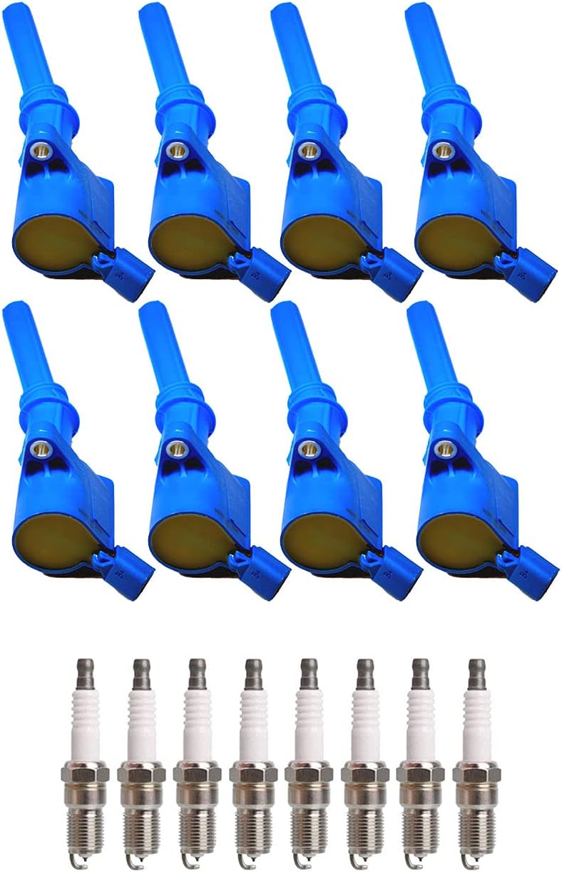 ENA Set of 8 Professional Ignition Coil Pack and Platinum Spark Plug Compatible with Ford F-250 F-350 Super Duty 4.6L 5.4L