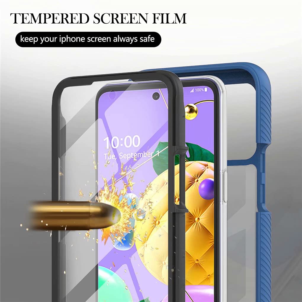 CRABOT Cover Protettiva Per LG K52 - Antiurto, A Prova Di Polvere, Con Pellicola Schermo Incorporata, Corpo Anteriore E Posteriore Sigillato (Rosso)