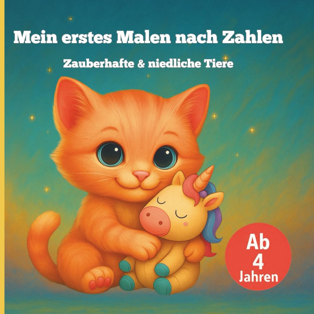 Mein erstes Malen nach Zahlen: Zauberhafte & niedliche Tiere – Malbuch für Kinder ab 4 Jahren | Mit klaren Zahlen, großen Flächen & Farbtafel