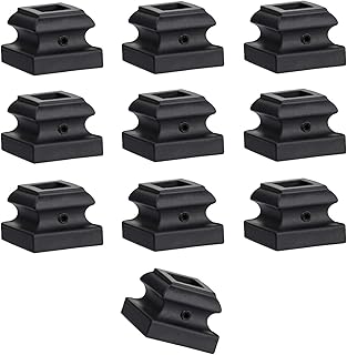 Sponsored Ad - Senmit Iron Baluster Shoes - Flat Shoe with Screw - for Use with 1/2" Square Balusters - Set of 10 (Satin B...