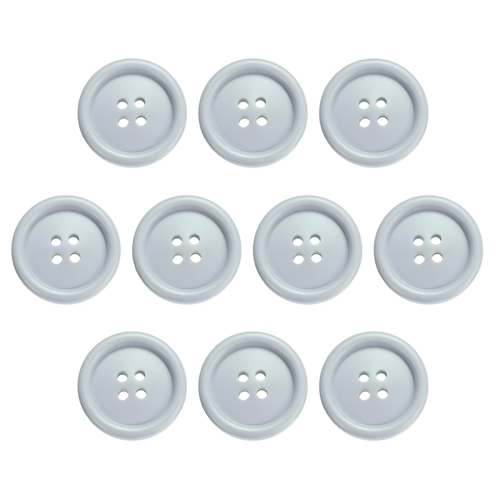 sourcing map 10pcs Sewing Button 25mm (0.98") 4 Holes Resin Round Craft Replacement Buttons for Clothing DIY Crafts Decoration, Dark Grey